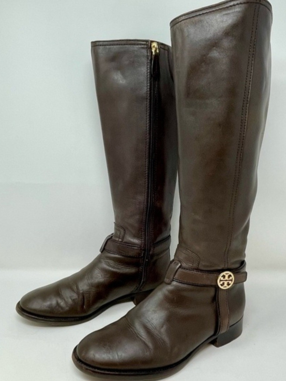 Tory Burch Brown Leather Riding Boots